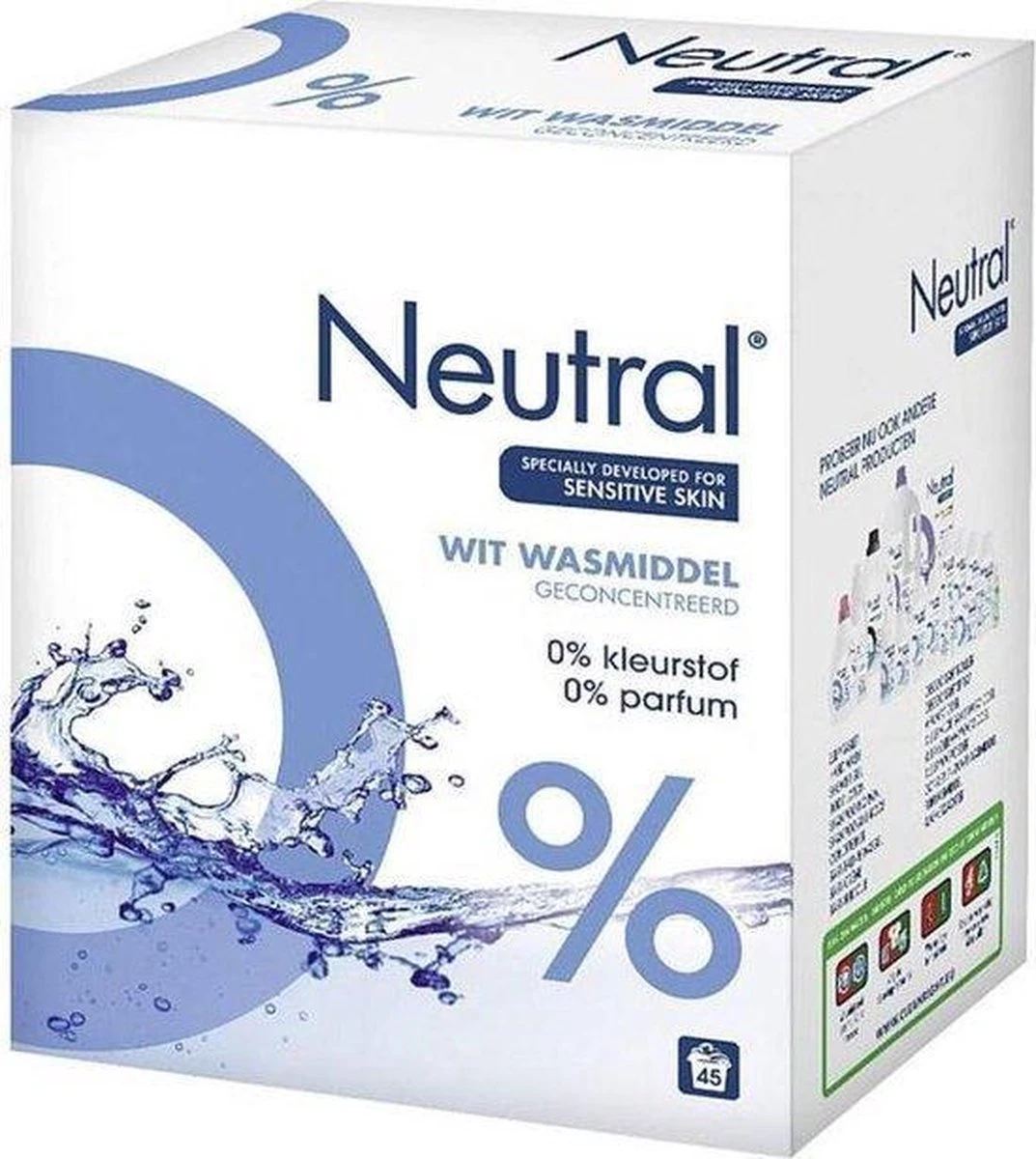 Neutral 0% Wit Parfumvrij Waspoeder - 45 Wasbeurten - Wasmiddel - Afbeelding 16