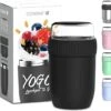 Coninx Thermos Lunchbox - Muesli Beker To Go - Isoleer Lunchpot - Yoghurtbeker To Go - Mueslibeker 840ml (600ml+240ml) - RVS / Zwart