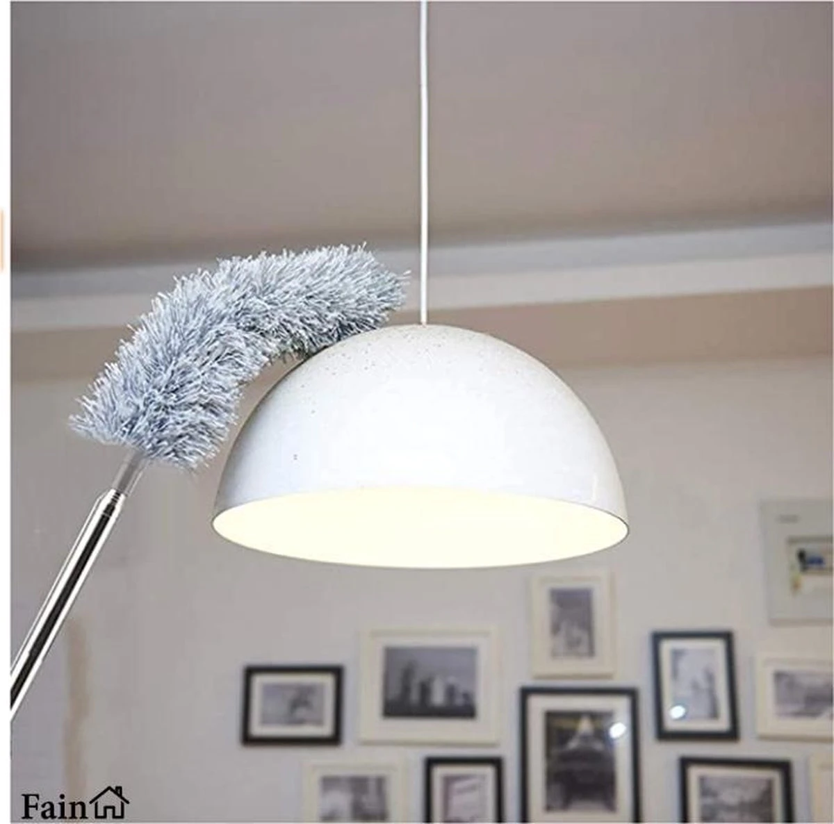 Fain® Plumeau Met Telescoopsteel – Grijs – 80 Tot 280 Cm - Uitschuifbaar – Wasbaar - Flexibel 360° Draaibaar – Duster - Microvezel Ragebol - Afbeelding 3