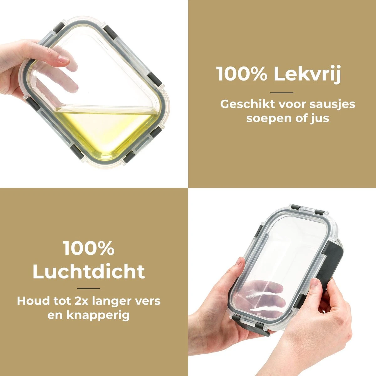 Vershoudbakjes - Meal Prep Bakjes - Diepvriesbakjes - Vershouddoos - Vershoudbakjes Set - Glas - 12 Stuks - BPA Vrij - Stosh - Afbeelding 2