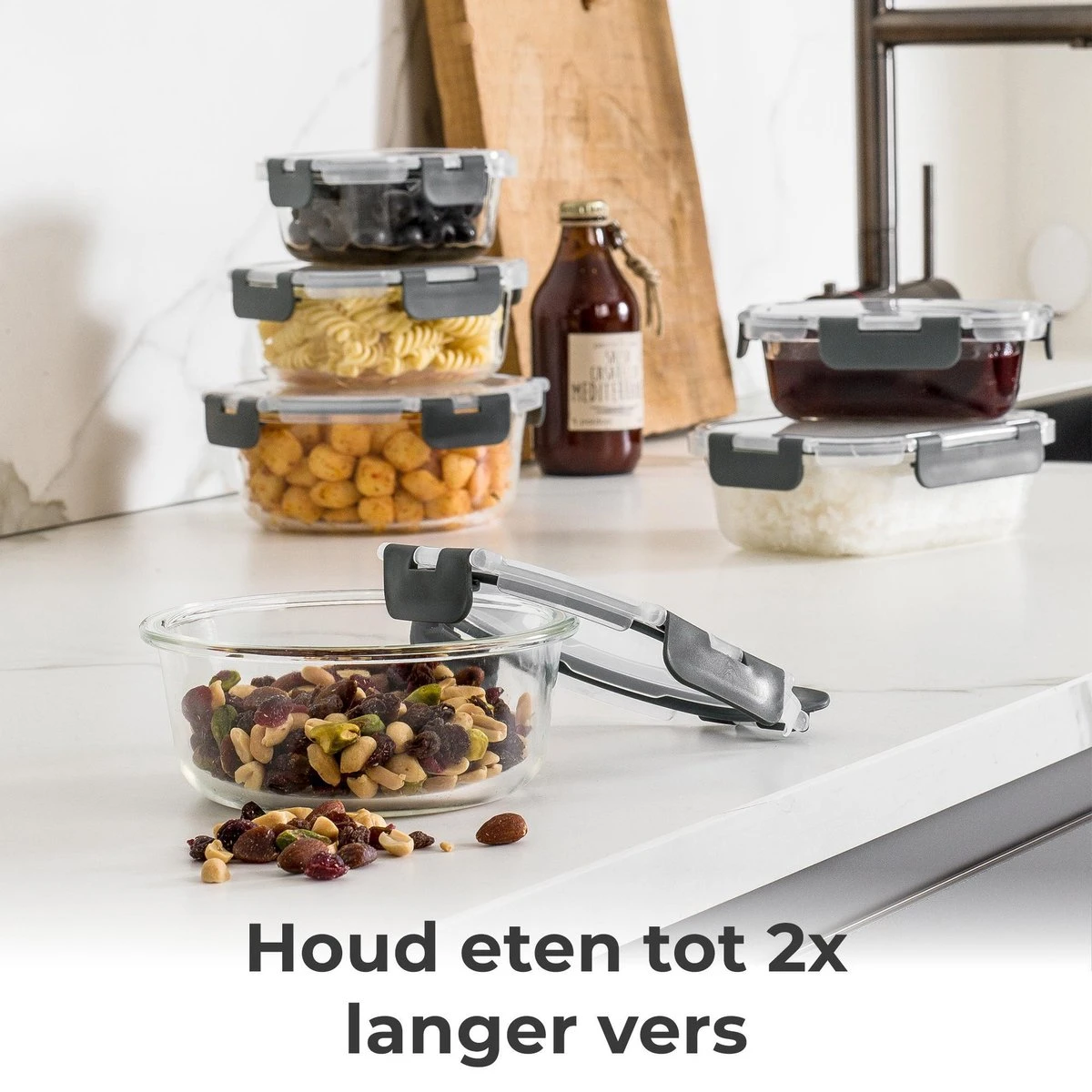 Vershoudbakjes - Meal Prep Bakjes - Diepvriesbakjes - Vershouddoos - Vershoudbakjes Set - Glas - 12 Stuks - BPA Vrij - Stosh - Afbeelding 10