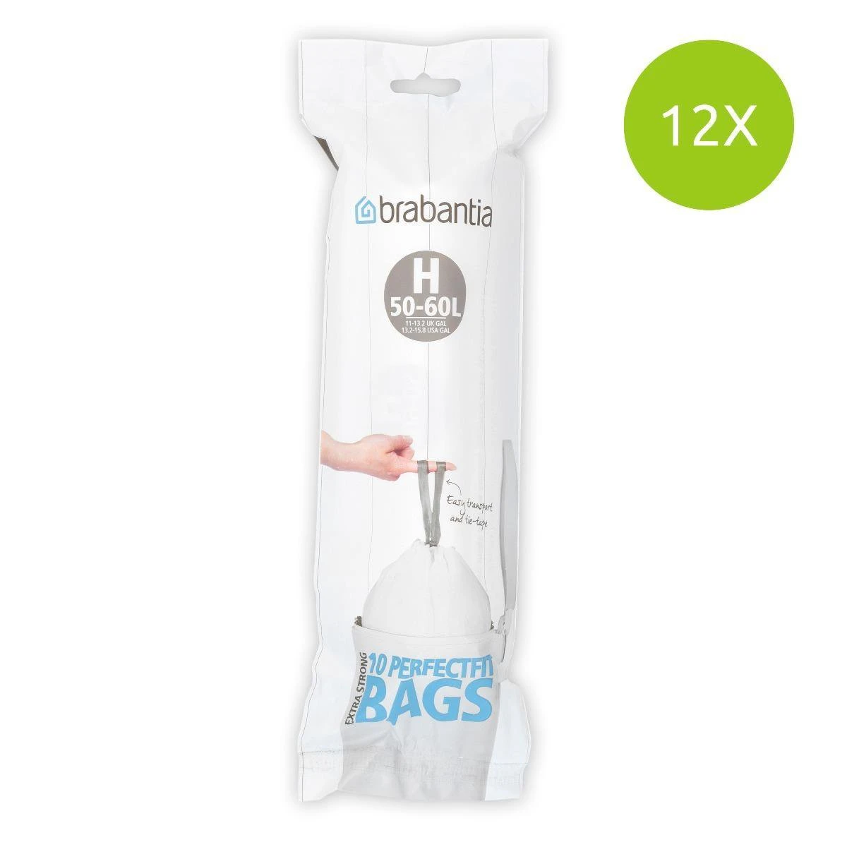 Brabantia PerfectFit Vuilniszakken - 50/60 L - Code H - 12 Rollen X 10 Stuks - Afbeelding 2
