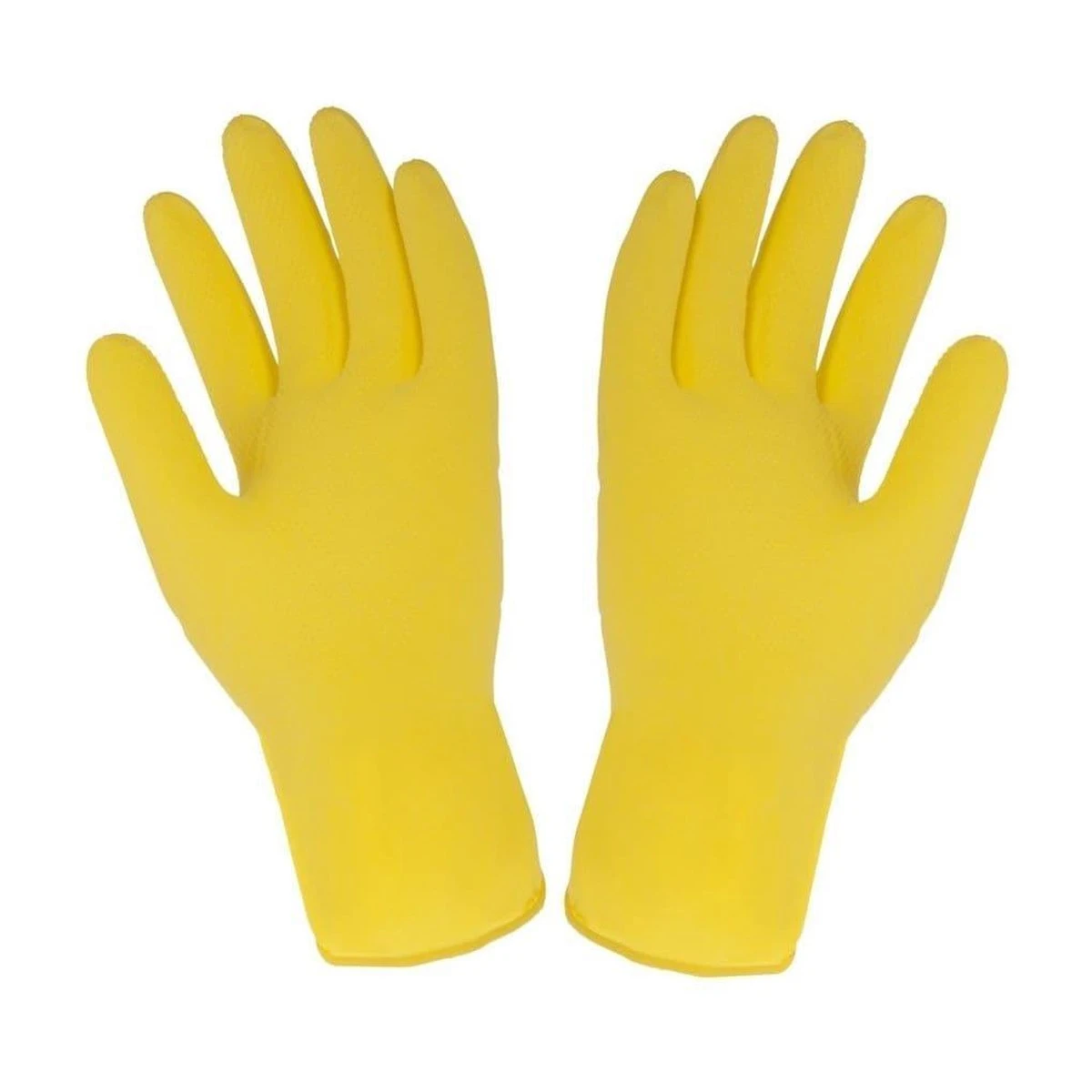 Multy Luxe Huishoudhandschoenen Maat M - Natuurlatex Met Katoenen Vlokvoering - Anti Slip - Rubberen Handschoenen - Waterdicht - Natuurlijk Latex - Maat M - Afbeelding 2