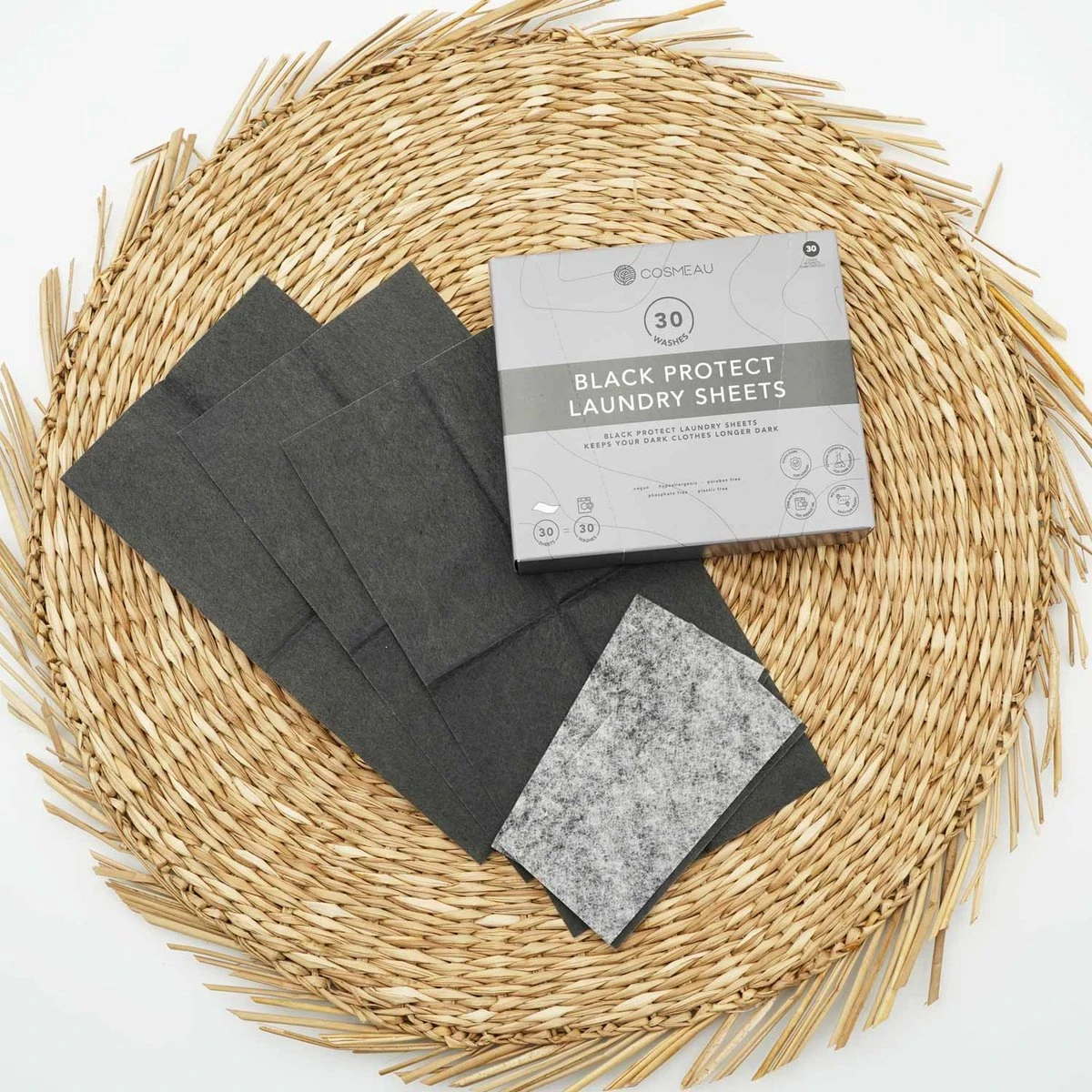 Cosmeau Zwart Donkere Was Color Protect Wasstrips 30 Wasbeurten Wasvellen Sheets Eco Laundry Strips - Afbeelding 6