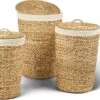 1x FAM Baskets Ronde Wasmand Small - Met Katoenen Binnen Zak - 25 L - Naturel