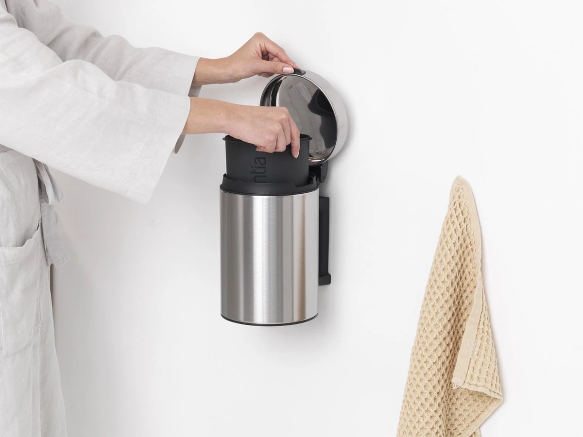 Brabantia NewIcon Wandprullenbak - 3 L - Matt Steel - Afbeelding 8