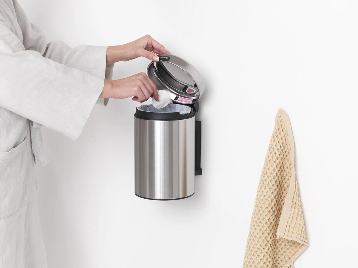 Brabantia NewIcon Wandprullenbak - 3 L - Matt Steel - Afbeelding 9