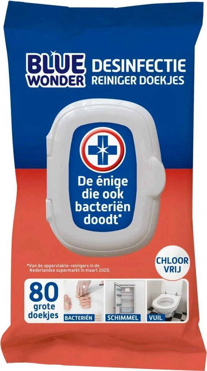 BLUE WONDER XL Desinfectie Reiniger Doekjes - Afbeelding 3