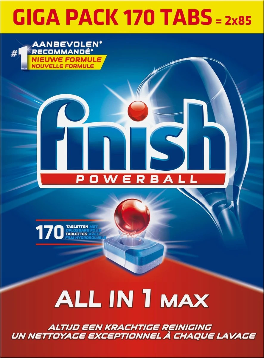Finish All In 1 Max Regular - Vaatwastabletten - 170 Stuks - Voordeelpak