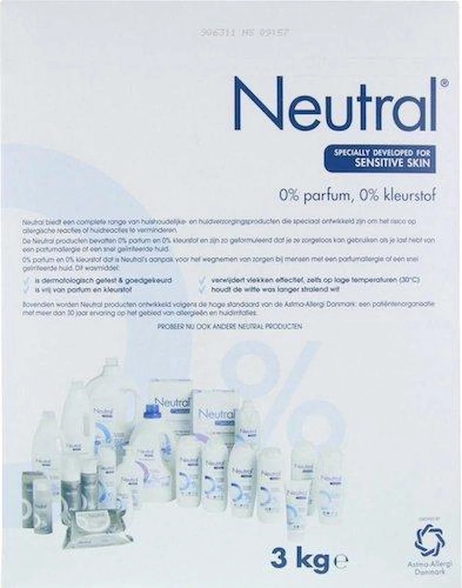 Neutral 0% Wit Parfumvrij Waspoeder - 45 Wasbeurten - Wasmiddel - Afbeelding 17