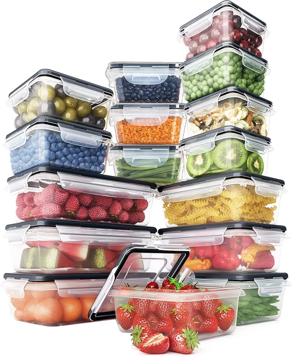 KE&1 Vershoudbakjes - Meal Prep Bakjes - Lunchbox - Diepvriesbakjes - Plastic Bakjes - Keuken - Keukenkast - Bakken